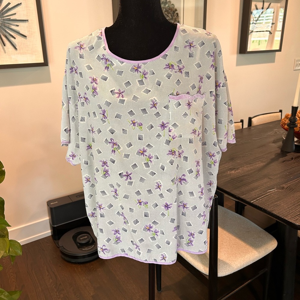 Dior Vintage Purple Floral Top